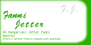 fanni jetter business card